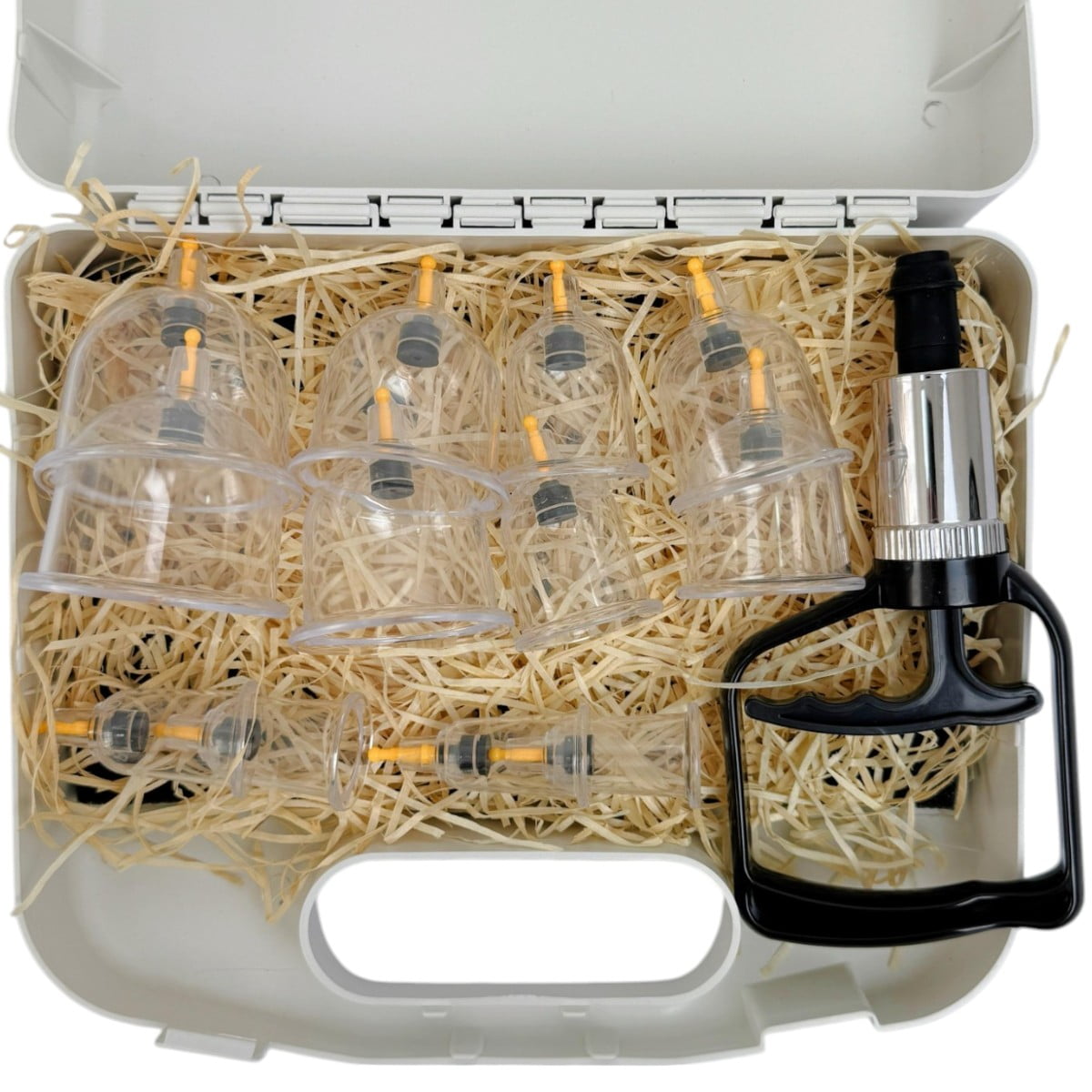Kit Com 12 Ventosas De Acrílico com Aplicador Para Ventosaterapia ...
