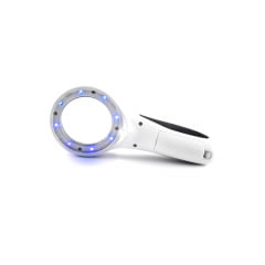 Mini Lupa de mão 60mm 8 LEDS UV e 1 Branco - Estek - Lupas de Mão e Wood - Estek | Site Oficial
