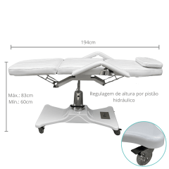 Maca Poltrona Hidráulica Personalite Branca Estética Estek - Macas e Poltronas - Estek | Site Oficial